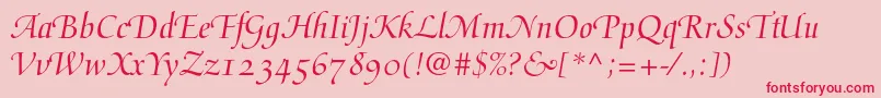 Mediciscriptltstd Font – Red Fonts on Pink Background