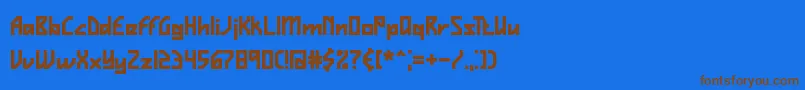 Weitere Informationen zur Vigilanc-Schriftart Vigilanc-Schriftart – Braune Schriften auf blauem Hintergrund