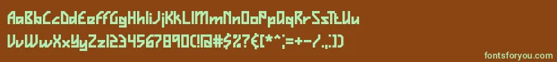 Vigilanc-fontti – vihreät fontit ruskealla taustalla
