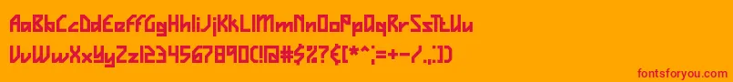 Vigilanc-Schriftart – Rote Schriften auf orangefarbenem Hintergrund