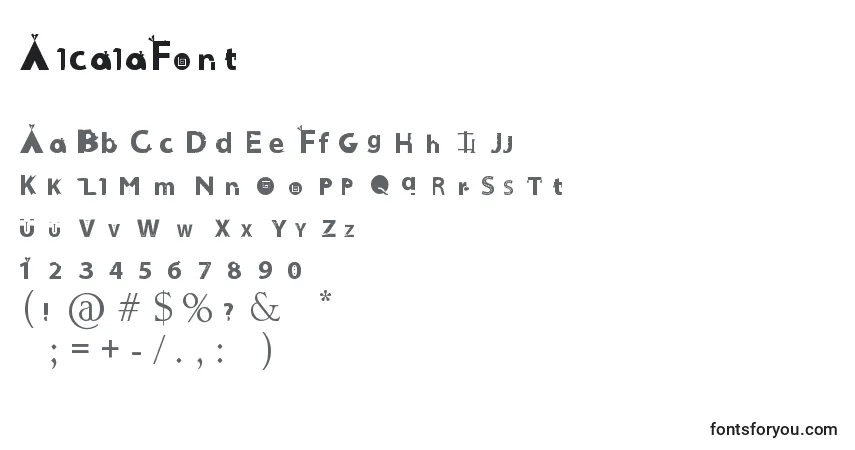 Schriftart AlcalaFont – Alphabet, Zahlen, spezielle Symbole