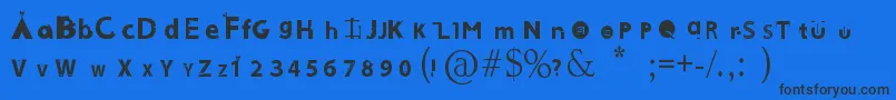 AlcalaFont Font – Black Fonts on Blue Background