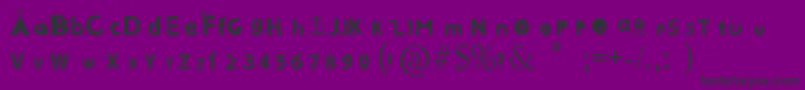 AlcalaFont-fontti – mustat fontit violetilla taustalla