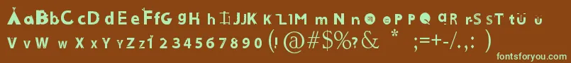 AlcalaFont Font – Green Fonts on Brown Background