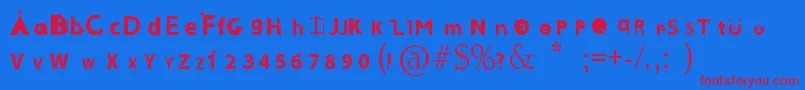 AlcalaFont Font – Red Fonts on Blue Background