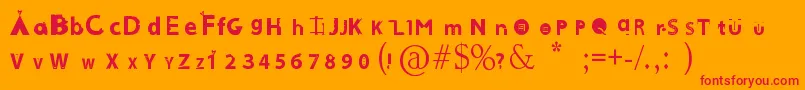 AlcalaFont-Schriftart – Rote Schriften auf orangefarbenem Hintergrund