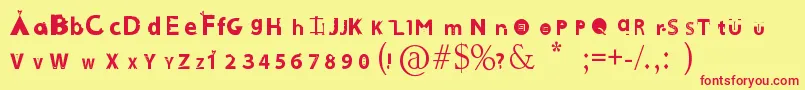 AlcalaFont Font – Red Fonts on Yellow Background