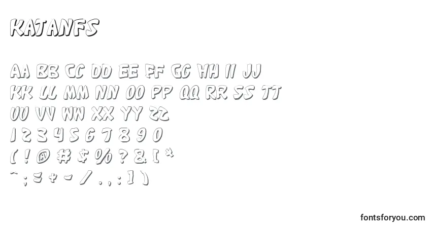 Schriftart Katanfs – Alphabet, Zahlen, spezielle Symbole