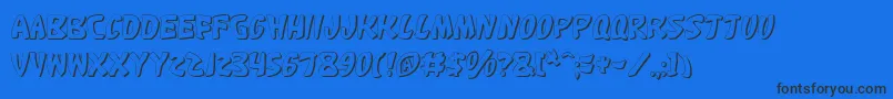 Katanfs-Schriftart – Schwarze Schriften auf blauem Hintergrund