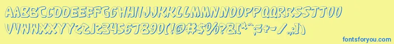 Katanfs Font – Blue Fonts on Yellow Background
