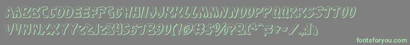 フォントKatanfs – 灰色の背景に緑のフォント