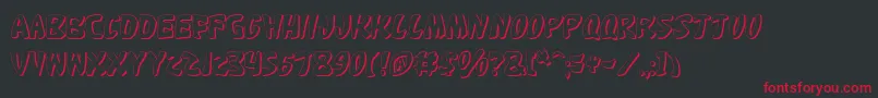 フォントKatanfs – 黒い背景に赤い文字