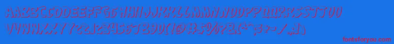 フォントKatanfs – 赤い文字の青い背景