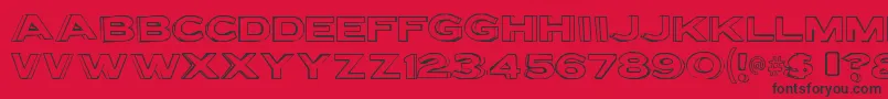 Fonte LettersetbRegular – fontes pretas em um fundo vermelho
