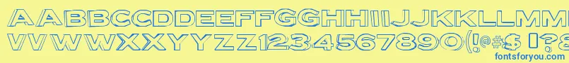 LettersetbRegular Font – Blue Fonts on Yellow Background