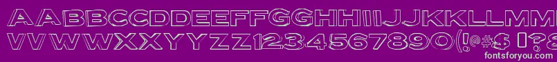 LettersetbRegular Font – Green Fonts on Purple Background