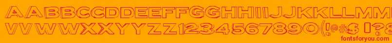 LettersetbRegular-Schriftart – Rote Schriften auf orangefarbenem Hintergrund