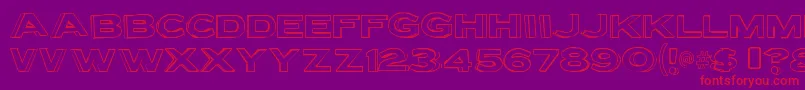 LettersetbRegular-fontti – punaiset fontit violetilla taustalla