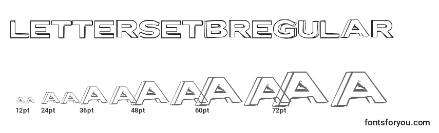 Размеры шрифта LettersetbRegular