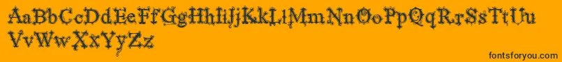 VtksBlackLabelNormalFilete-Schriftart – Schwarze Schriften auf orangefarbenem Hintergrund