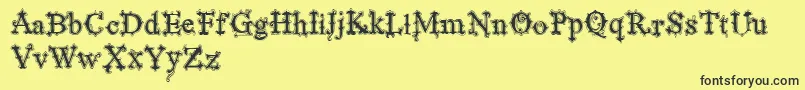 VtksBlackLabelNormalFilete Font – Black Fonts on Yellow Background