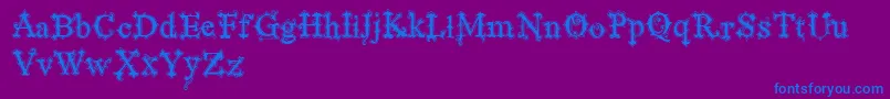 VtksBlackLabelNormalFilete-Schriftart – Blaue Schriften auf violettem Hintergrund