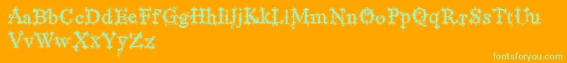 VtksBlackLabelNormalFilete Font – Green Fonts on Orange Background