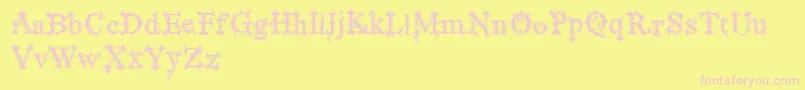 VtksBlackLabelNormalFilete Font – Pink Fonts on Yellow Background