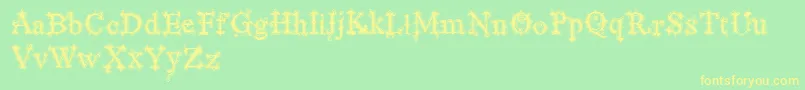 VtksBlackLabelNormalFilete Font – Yellow Fonts on Green Background