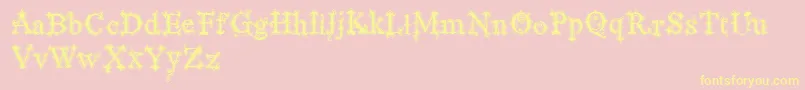 VtksBlackLabelNormalFilete Font – Yellow Fonts on Pink Background