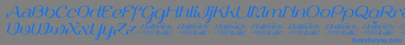 VailsnickItalicDemoVersion-Schriftart – Blaue Schriften auf grauem Hintergrund