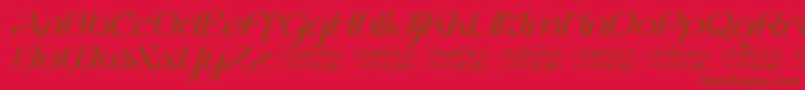 VailsnickItalicDemoVersion-fontti – ruskeat fontit punaisella taustalla