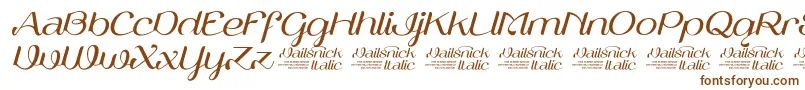 Шрифт VailsnickItalicDemoVersion – коричневые шрифты на белом фоне