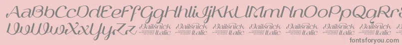Police VailsnickItalicDemoVersion – polices grises sur fond rose