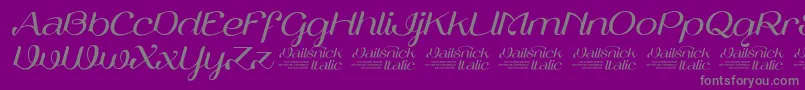 フォントVailsnickItalicDemoVersion – 紫の背景に灰色の文字