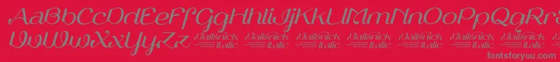 Шрифт VailsnickItalicDemoVersion – серые шрифты на красном фоне