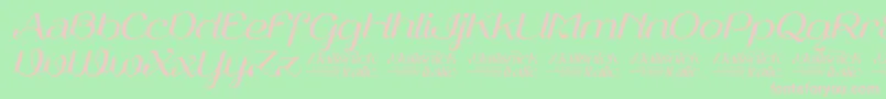 Шрифт VailsnickItalicDemoVersion – розовые шрифты на зелёном фоне