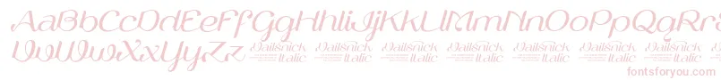 フォントVailsnickItalicDemoVersion – 白い背景にピンクのフォント
