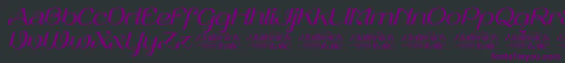 Шрифт VailsnickItalicDemoVersion – фиолетовые шрифты на чёрном фоне