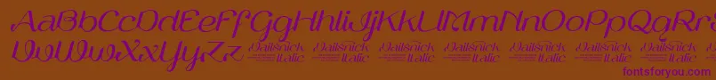 VailsnickItalicDemoVersion Font – Purple Fonts on Brown Background