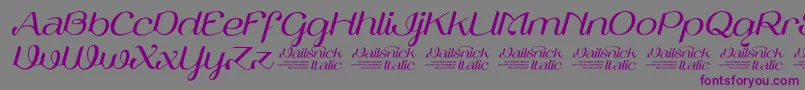 VailsnickItalicDemoVersion Font – Purple Fonts on Gray Background