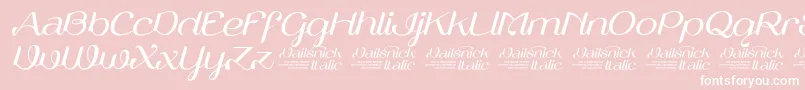 Шрифт VailsnickItalicDemoVersion – белые шрифты на розовом фоне