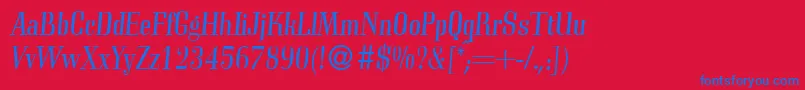 Police C794RomanItalic – polices bleues sur fond rouge