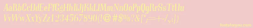 C794RomanItalic Font – Yellow Fonts on Pink Background