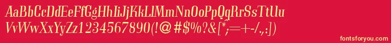 C794RomanItalic Font – Yellow Fonts on Red Background