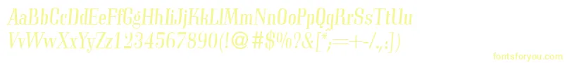 Czcionka C794RomanItalic – żółte czcionki na białym tle