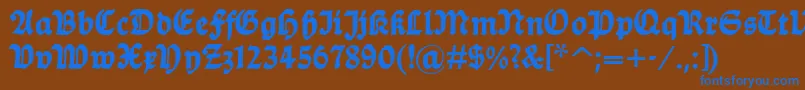 フォントBalladehf – 茶色の背景に青い文字