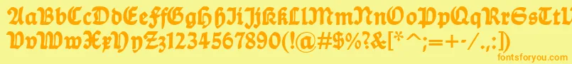 Balladehf Font – Orange Fonts on Yellow Background