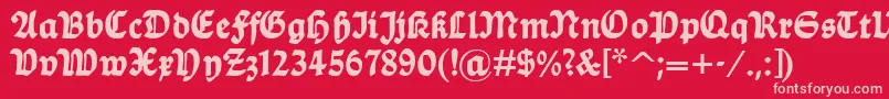 Balladehf Font – Pink Fonts on Red Background