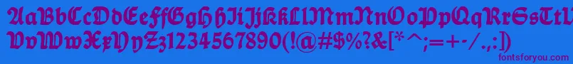 Balladehf Font – Purple Fonts on Blue Background